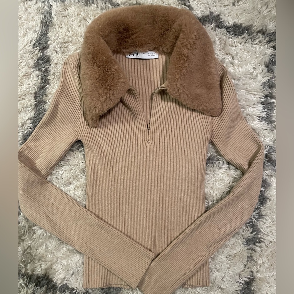 Zara Faux Fur top